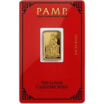 Pamp Suisse The Lunar Calendar Series 5 Gram Gold Bar  Lunar Year Of The Dog • $454.86