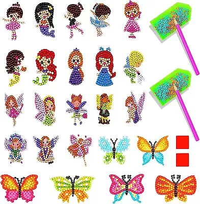 Steemjoey 24Pcs 5D DIY Diamond Stickers Painting Kits For Kids 5D Diamond Art • £6.99