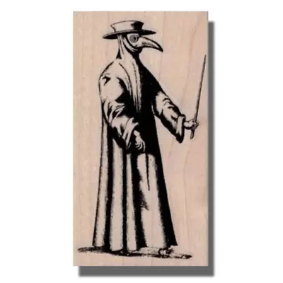 Mounted Rubber Stamp PLAGUE DOCTOR Halloween Mask Costume Victorian Steampunk • $13.50