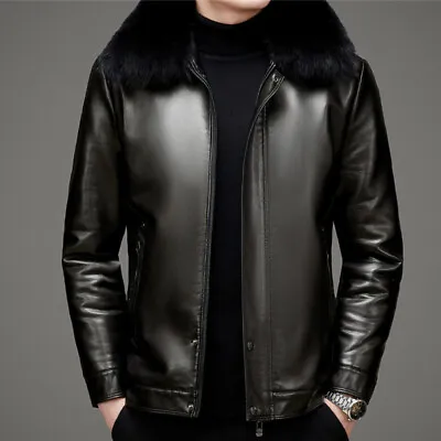 Genuine Leather Jacket Men's Sheepskin Leather Short Thickened Fur One-piece Fur • $127.81