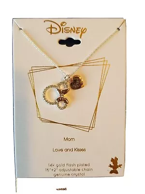 Mothers Day Present Silver Mom Necklace Disney Minnie Mouse Crystal  Pendant New • $22.90