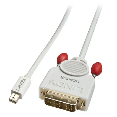 Lindy 3m Mini DisplayPort To DVI-D Adapter Cable MDP Male - DVI Male White 41958 • £5.99
