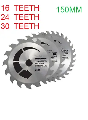 150mm CIRCULAR SAW WOOD TCT  CUTTING  BLADE DISK 16T 24T 30T CHOOSE  BELOW  A75 • £6.99