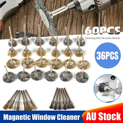 36pcs Wire Brush Wheel Set For Drill Steel Metal Cleaning Rust Sanding Brass • $14.99