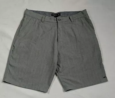 O'Neill Shorts Gray Flat Front Casual Polyester Shorts Men's Size 36 Regular Fit • $12.94