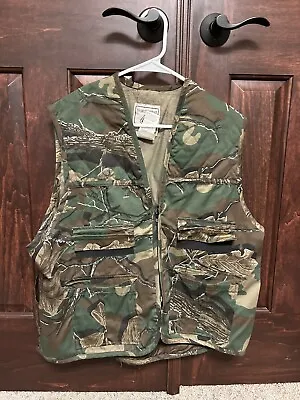 Vtg. Northwest Territory Mens L Game Camo Hunting Vest Zip Front Woodland Plus • $18