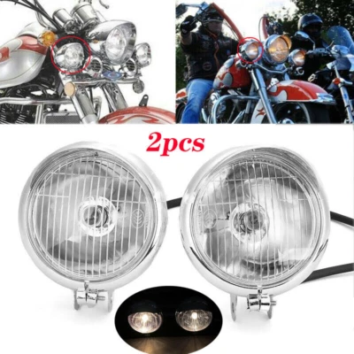 $36.89 • Buy 2x Headlight Spot Fog Light For Yamaha V-Star XVS 650 1100 1300 Custom Silverado