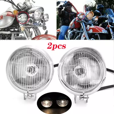 2x Headlight Spot Fog Light For Yamaha V-Star XVS 650 1100 1300 Custom Silverado • $36.89