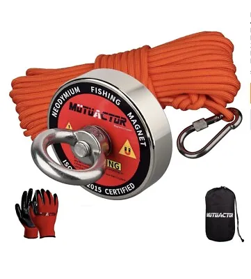 Heavy-Duty Fishing Magnets 400lbs Pull Force - N52 Neodymium - Rope Included • $19.99