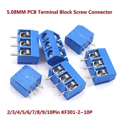 PCB 5.08MM Terminal Block Screw Connector 2 Pin 3 Pin 4 Pin 5/6/7~10Pin KF301-2P • $5.22