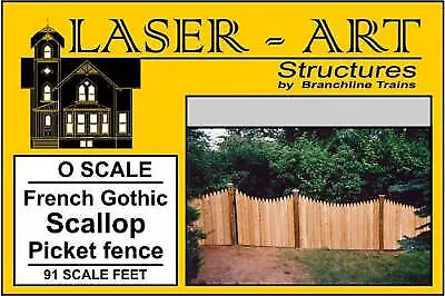 Branchline Trains 751 O Scale French Gothic Scalloped Picket Fence • $16.99