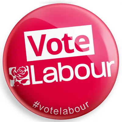 Vote Labour - Labour Party - 38mm 1.5  Size Novelty Button Pin Badge • £1.29