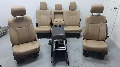 2011-2016 Ford F350 Lariat Tan Leather Front & Rear Seats W/console Driver F250 • $1795.50