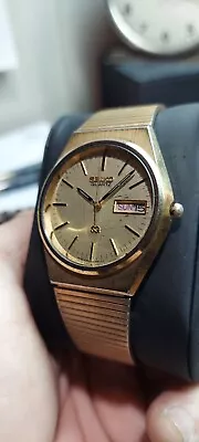 Seiko Sq Quartz 1983 Gold Tone Mens Vintage 1980s Watch • $39