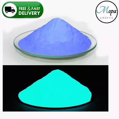 Blue Neon Glow In The Dark Pigment Powder For PaintNailArtCraftsAcrylic • £11.49