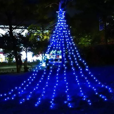 Christmas Decorations Outdoor Lights16.4 Ft 320 LED Star Christmas Tree Blue • $34.75