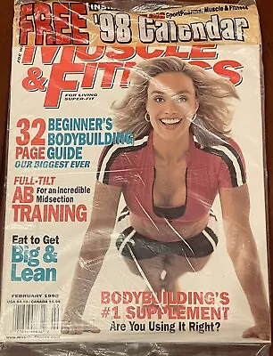 Muscle & Fitness Magazine February 1998 Factory Sealed W/ Bonus '98 Calendar • $39.99