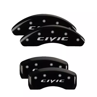 MGP Caliper Covers Set Of 4 Black Finish Silver Honda Civic (2015) • $289