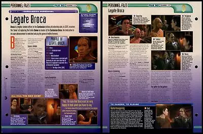£1.49 • Buy Legate Broca - Cardassian Personnel - Star Trek Fact File Page
