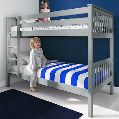 Bunk Beds For Kids Double Bunk Bed 3ft Single Pine Wood Bed Frame With Mattress • £199.99