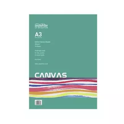 Seawhite Cotton Canvas Pad - A4 & A3 Primed For Acrylic & Oil Paint - 10 Sheets • £12.49