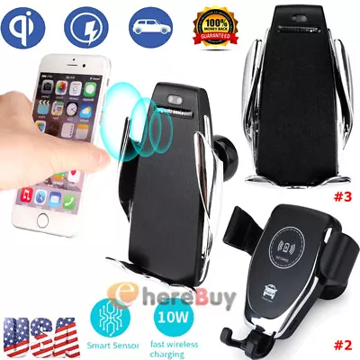 NEW Wireless Fast Charging Car Charger Mount Holder Stand 2-in-1 For Cell Phone • $15.81