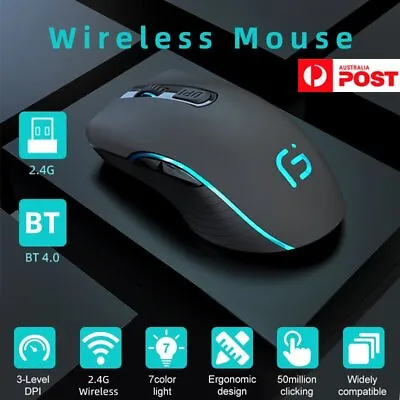 $28.79 • Buy Wireless Bluetooth Mouse Rechargeable Dual Mode Silent Ergonomic For PC Laptop
