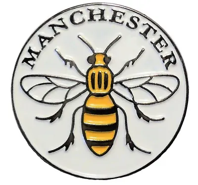 Manchester Worker Bee Mancunian Metal Enamel Badge Or Brooch 25mm NEW • £3.79