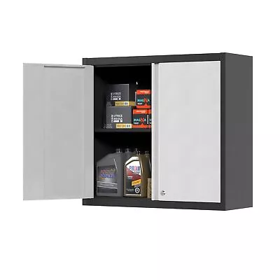 Metal Wall Storage Cabinet Lockable Steel Garage Cabinets With 2 Doors And 1... • $150.58