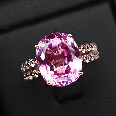 Gorgeous Pink Sapphire Oval 10.30Ct 925 Sterling Silver Handmade Rings Size 4.5 • $34.99