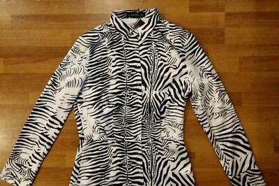 $35 • Buy New Lioness Mini Dress Zebra Long Sleeve Summer 12 Mini Button Up Formal Party