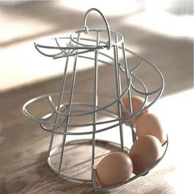 Kitchen Spiral Egg Holder Storage Holds Up To 18 Eggs Storage Tool UK Stand Rack • £10.03