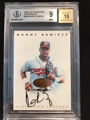 1996 Manny Ramirez Leaf Signature Autographs Insert BGS 9 /Auto 10 • $399