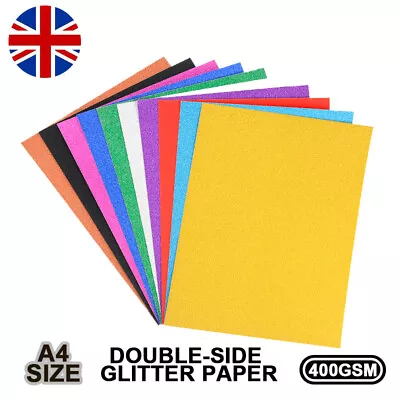 £3.69 • Buy 10 PCS A4 Non-Shed 400gsm Double-Sided Glitter Paper Arts Crafts Paper Sheets