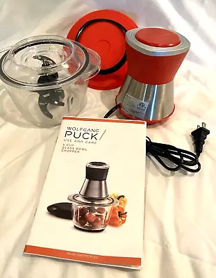 WOLFGANG PUCK 5 CUP GLASS FOOD PROCESSOR BOWL CHOPPER Amazing Condition • $33.54