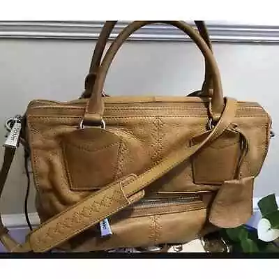 Botkier British Tan Leather Satchel Shoulder Bag Crossbody Bag • $45