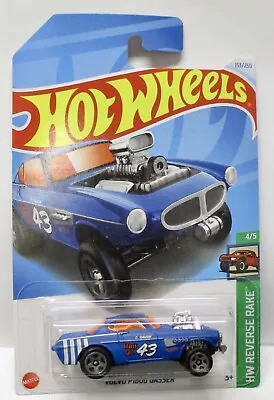 2024 Hot Wheels * H Case * Volvo P1800 Gasser Blue Hw Reverse Rake 4/5  • $4.99