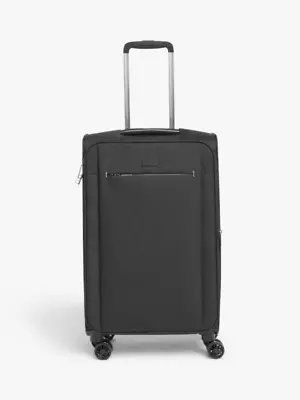 John Lewis Vienna 4-Wheel 66cm Lightweight Medium Suitcase Black.  BRAND NEW • £49.95