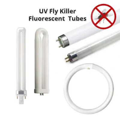 Fly Killer Fluorescent Light Bulb Tubes - UV Black Light T8 T5 G10q U Tube • £13.95