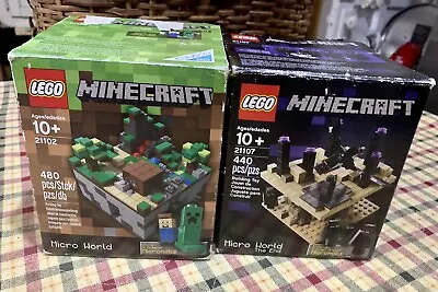 Preowned Lego Minecraft Micro World 21102 / 21107 W/Box’s See Photos • $35