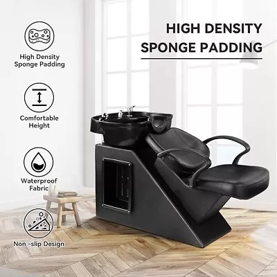 Shampoo Barber Backwash Chair With ABS Plastic Bowl Sink For Spa Beauty Salon • $241