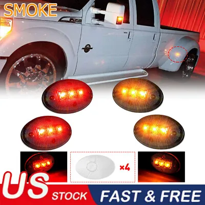For 1999-2010 Ford F350 F450 Amber/Red Side Fender Marker Dually Bed LED Light • $13.99