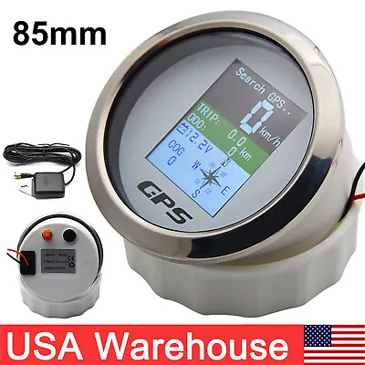 Waterproof 85mm Digital GPS Speedometer Odometer Voltmeter Gauge For Boat Car US • $43.99
