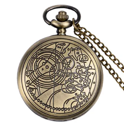 £6.98 • Buy Classic Steampunk Mens Doctor Who Necklace Quartz Pocket Watch Chain Xmas Gift