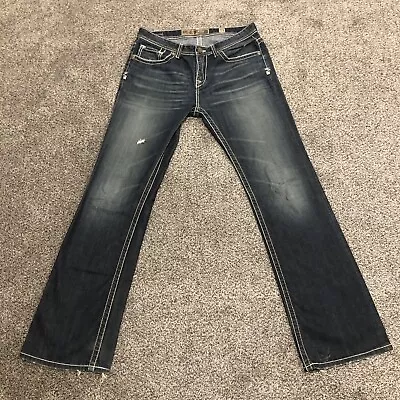 BKE Buckle Jeans Mens 33 Blue Denim Pants BKE Aiden Straight Men 33x34 • $34.88