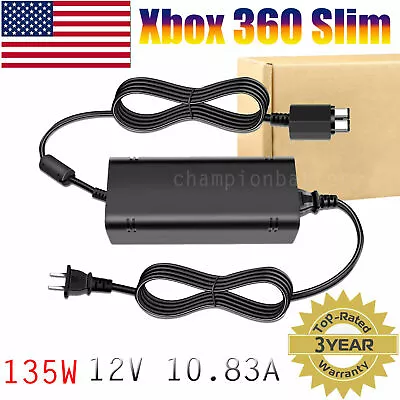 $17.95 • Buy For Microsoft Xbox 360 Slim 360 S Power Supply Cord AC Adapter Power Charger 