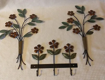 3 Pieces Vintage Metal Tree Leaf Wall Decor Tree Branch Wall Art Colorful  • $15.89