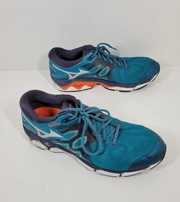 Mizuno Wave Horizon 3 Teal Blue Green Athletic Sneaker Shoes Men's Size 14 • $41.98