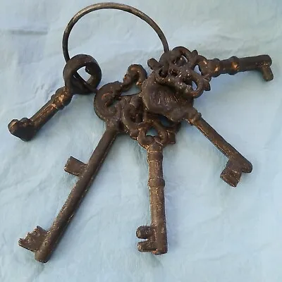 Skelaton Keys Medieval Key On Hoop Decor  • $29