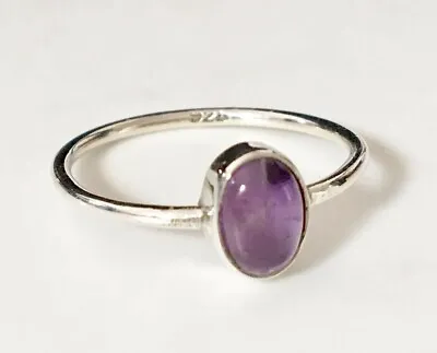 Sterling Silver Amethyst Ring Gemstone Stack Stackable Size 5 6 7 8 9 10 11 12  • $16.99